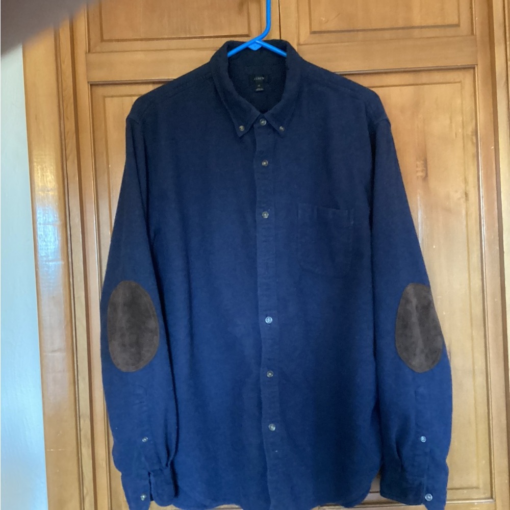 Men’s J Crew flannel shirt with elbow patches